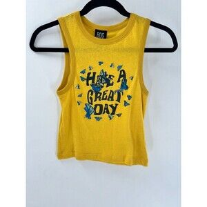 Women's Urban Outfitters BDG Have a Great Day Yellow Cropped Tank Top Size S